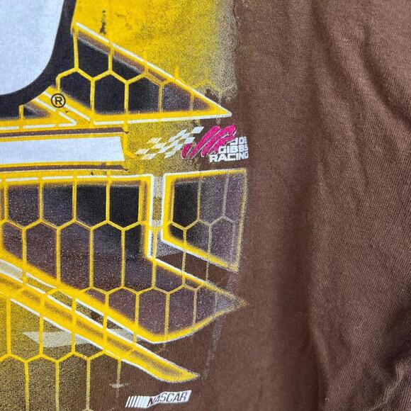 Kyle Busch NASCAR M&Ms Joe Gibbs Racing T-Shirt Brown XL #18 Toyota Camry 2012 - Picture 2 of 7